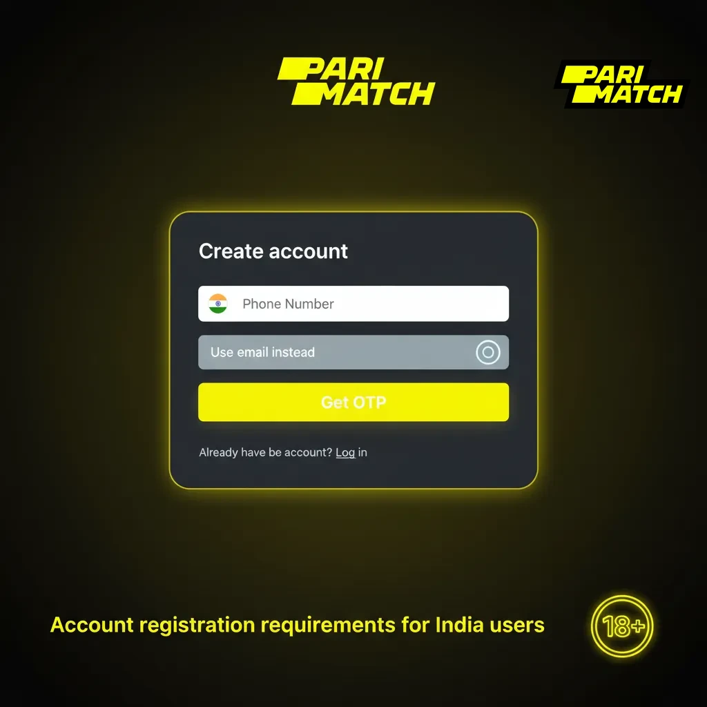 Parimatch app sign up app checklist: 18+, one account, name/DOB match ID, KYC (Aadhaar/PAN/Passport/DL), address proof, phone/email OTP