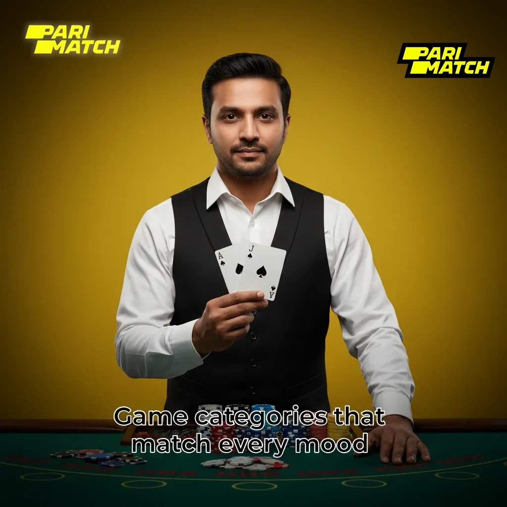 Casino game categories in Parimatch Casino App: slots, crash, roulette, card, table, jackpots. Choose volatility and RTP to match your mood.