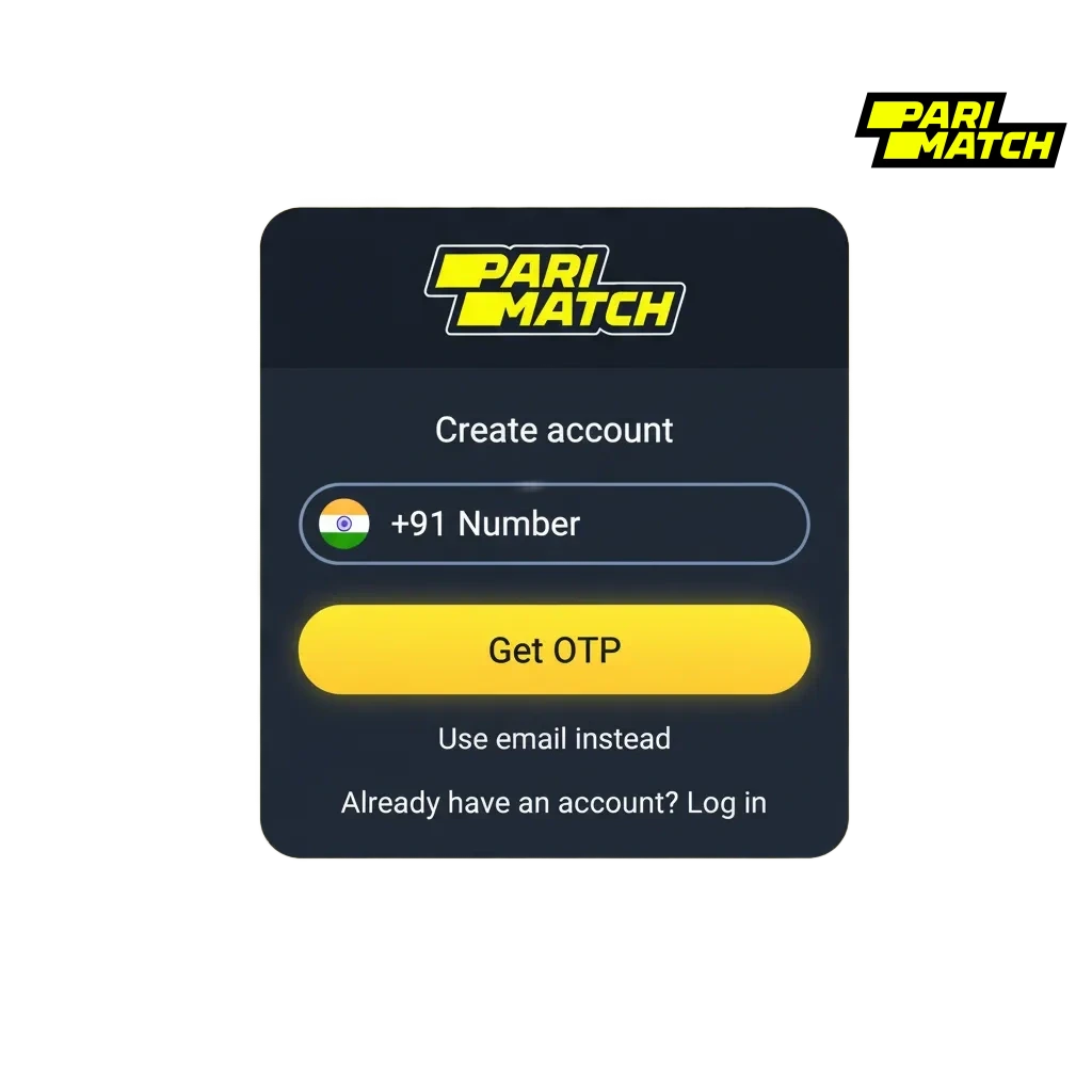 Fast registration in the Parimatch app, secure login, KYC, support, 150% welcome bonus up to INR 30,000