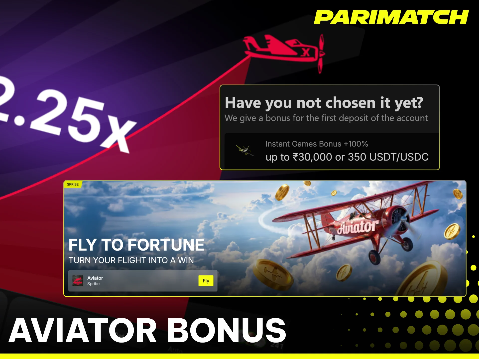 Claim your exclusive registration bonus for playing Aviator on Parimatch.