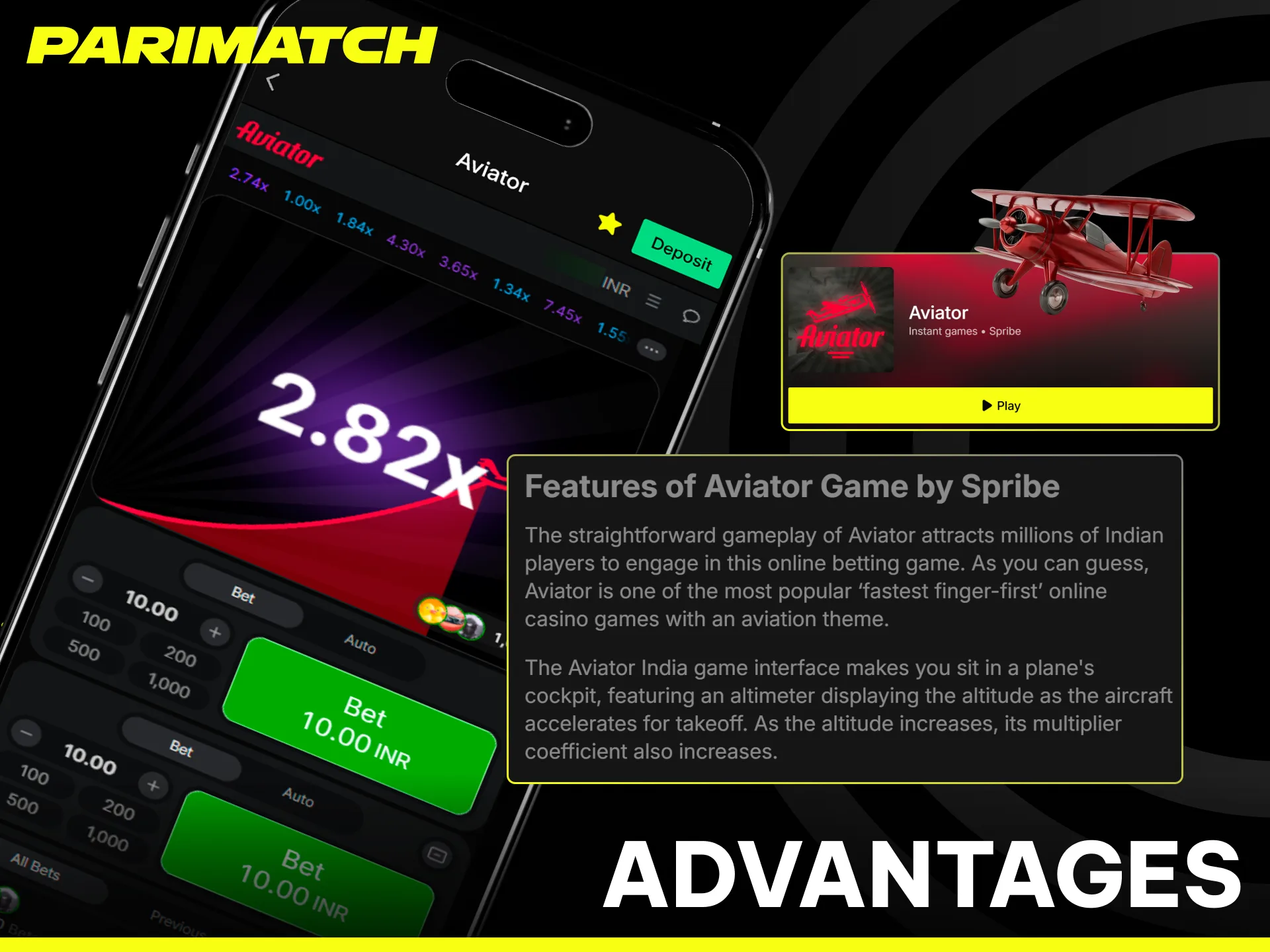 Discover the main benefits of playing the unique Aviator on Parimatch.