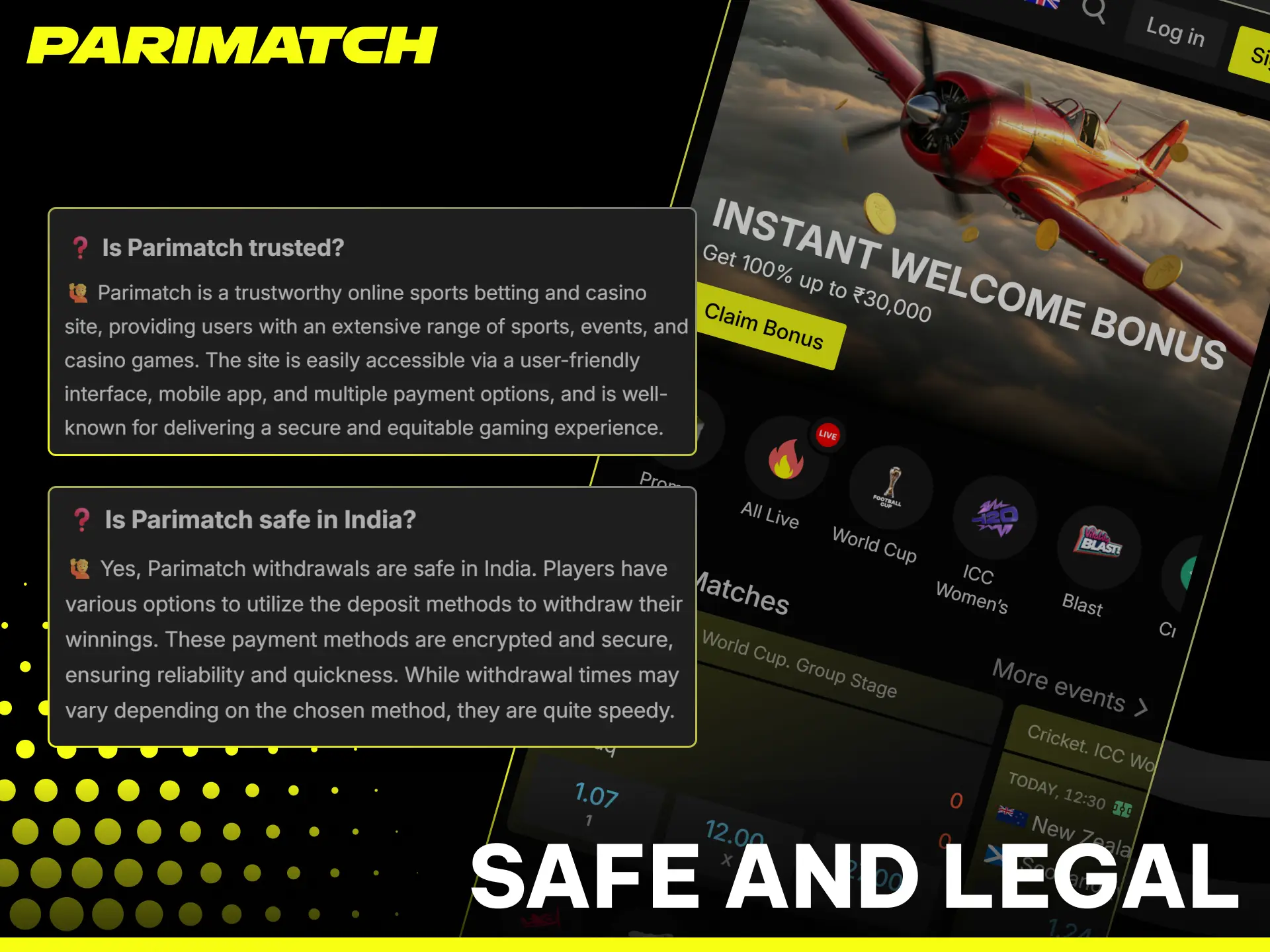 Check the official safety standards and legal licensing details of Parimatch.