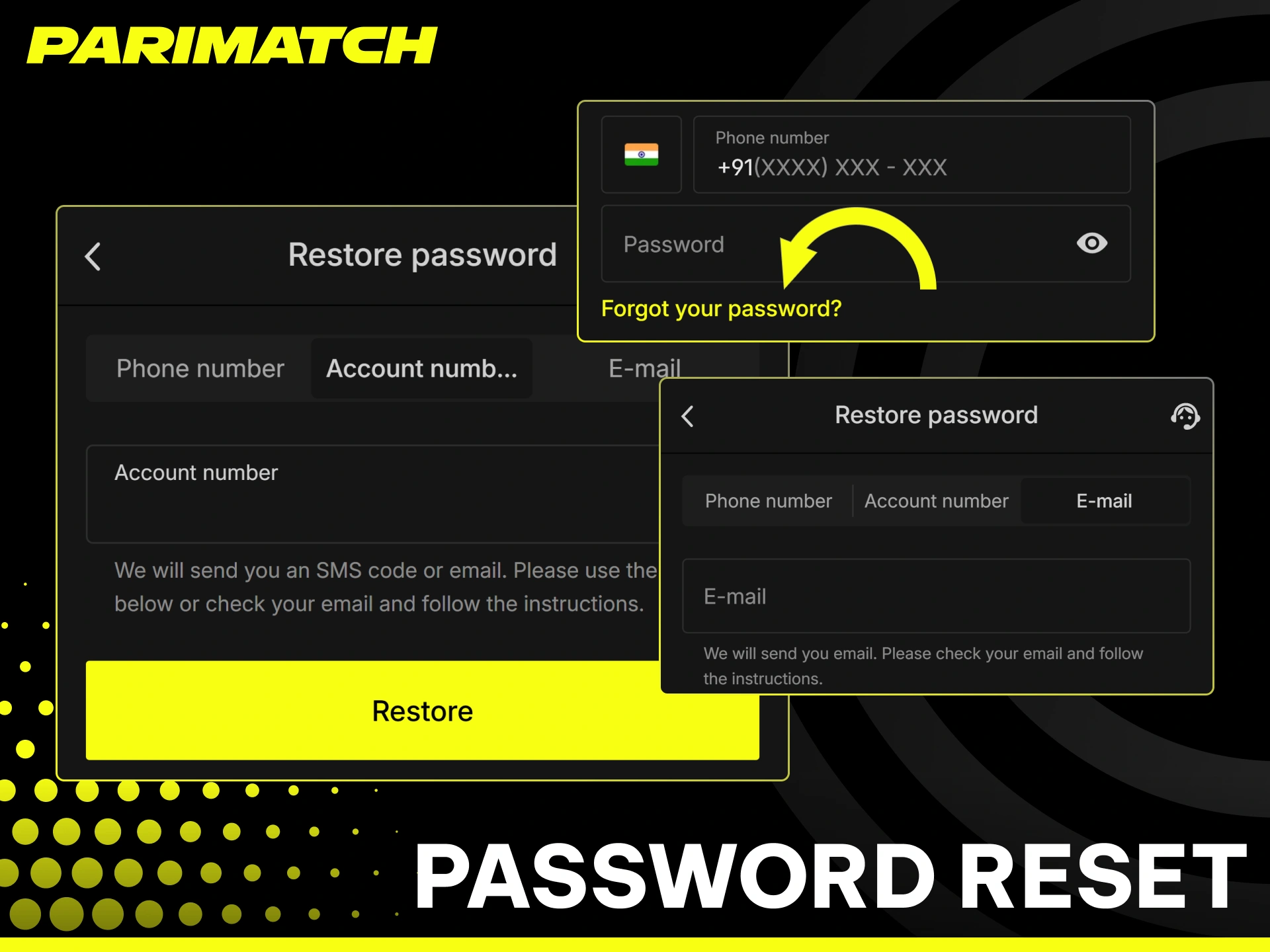 Restore access to your Parimatch profile by following these quick instructions.