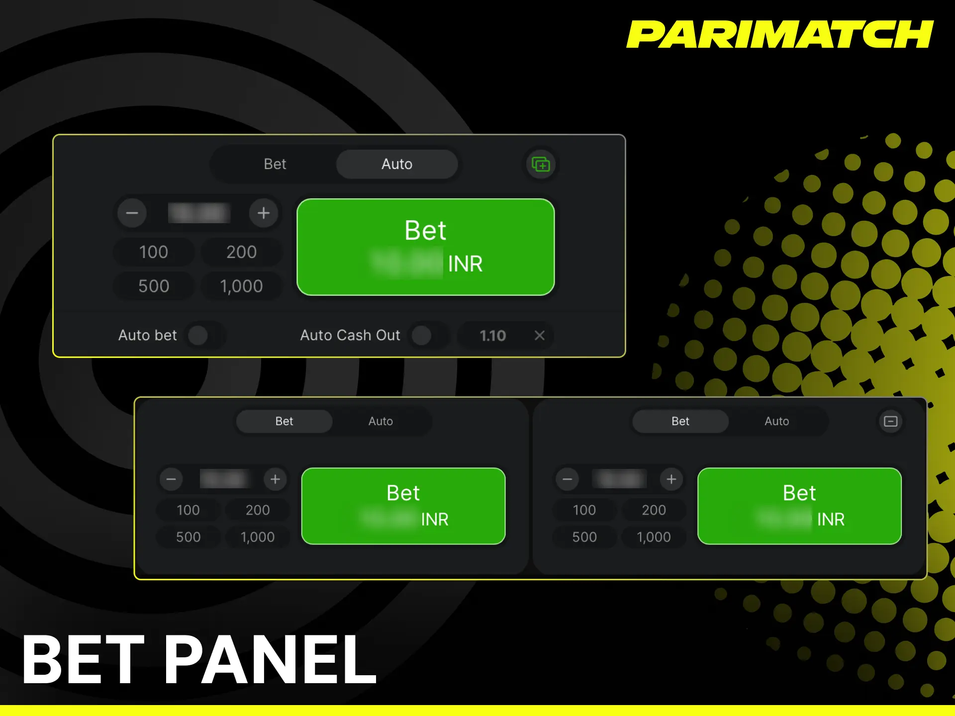 Aviator bet panel on Parimatch India where you enter your stake and place bets.