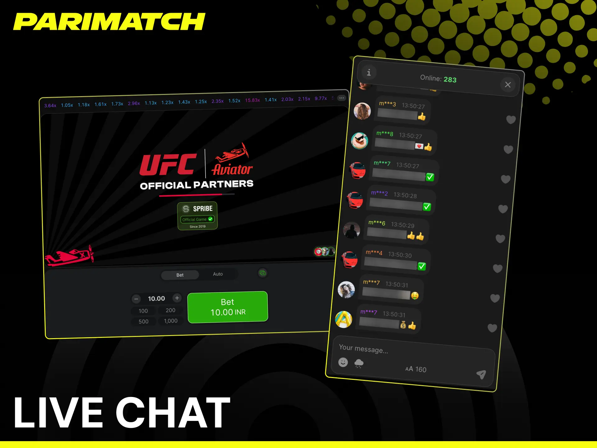 Aviator live chat on Parimatch India where players discuss game rounds in real time.
