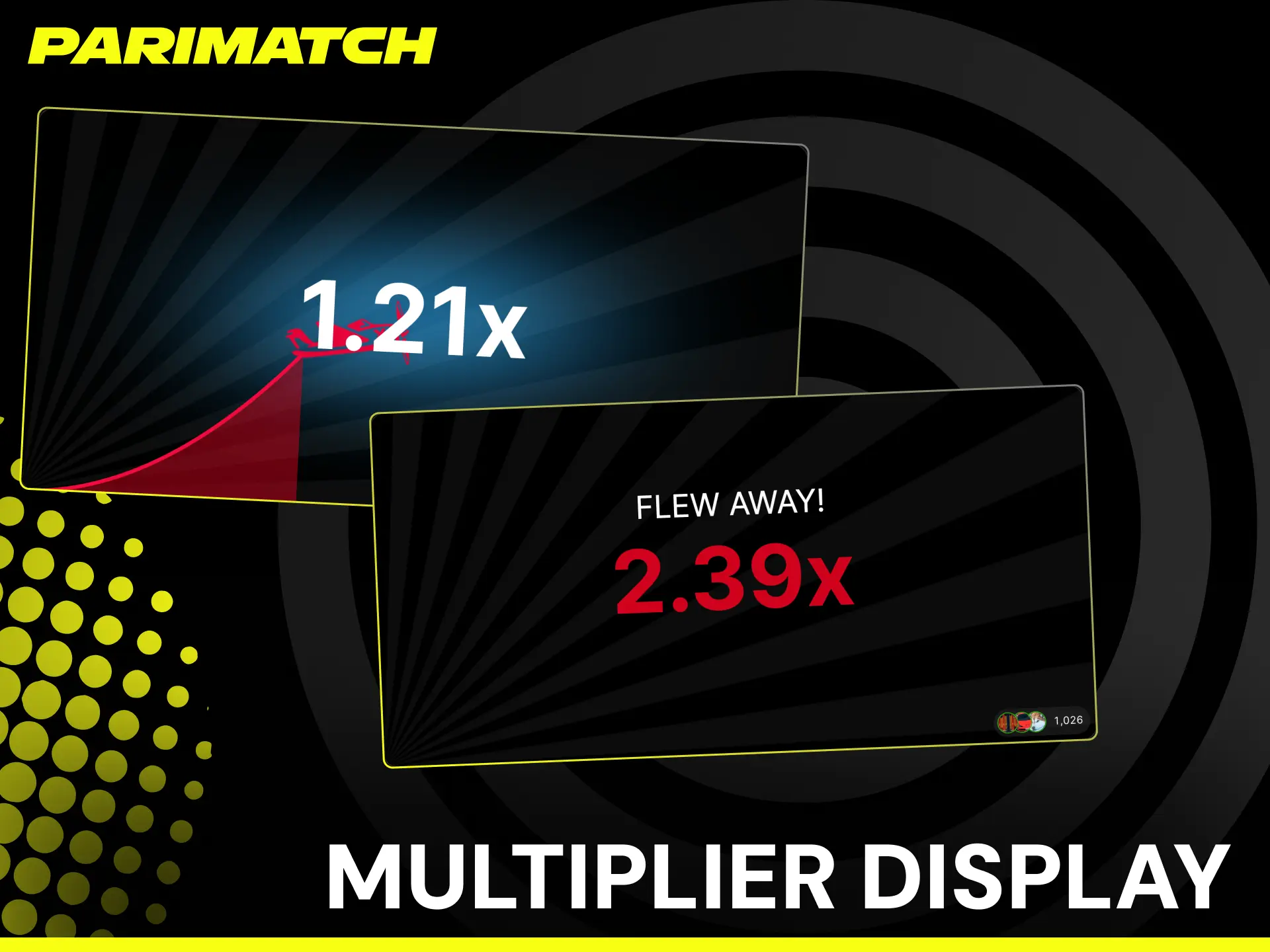 Aviator multiplier display on Parimatch India showing current and historical multipliers.
