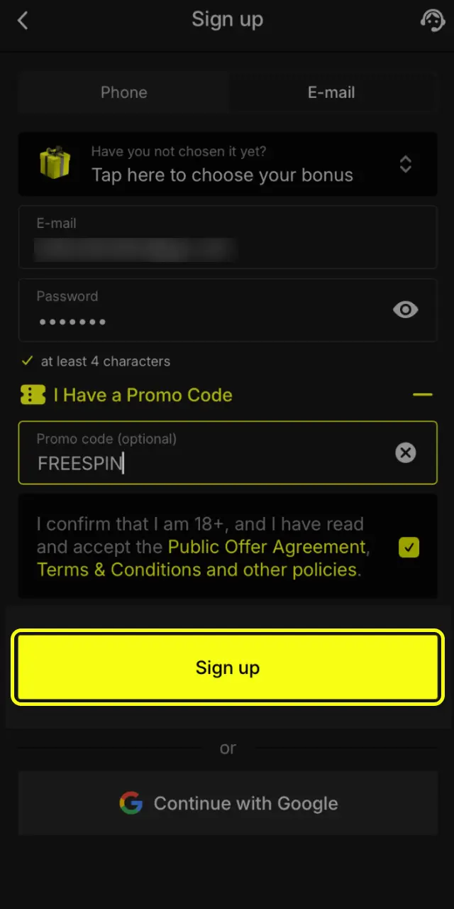 Register on Parimatch India and enter FREESPIN to select Instant Games welcome bonus.
