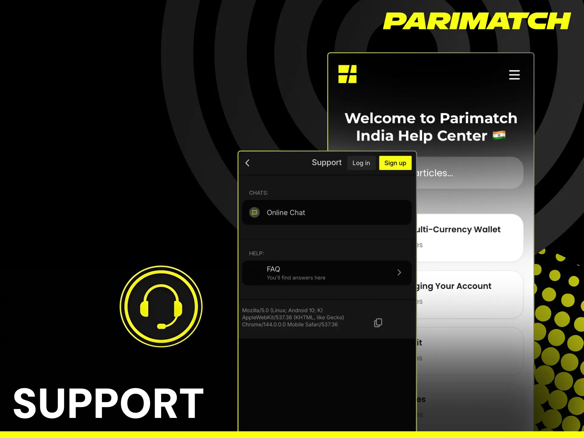 Parimatch support for Indian players available 24/7 via live chat and email.